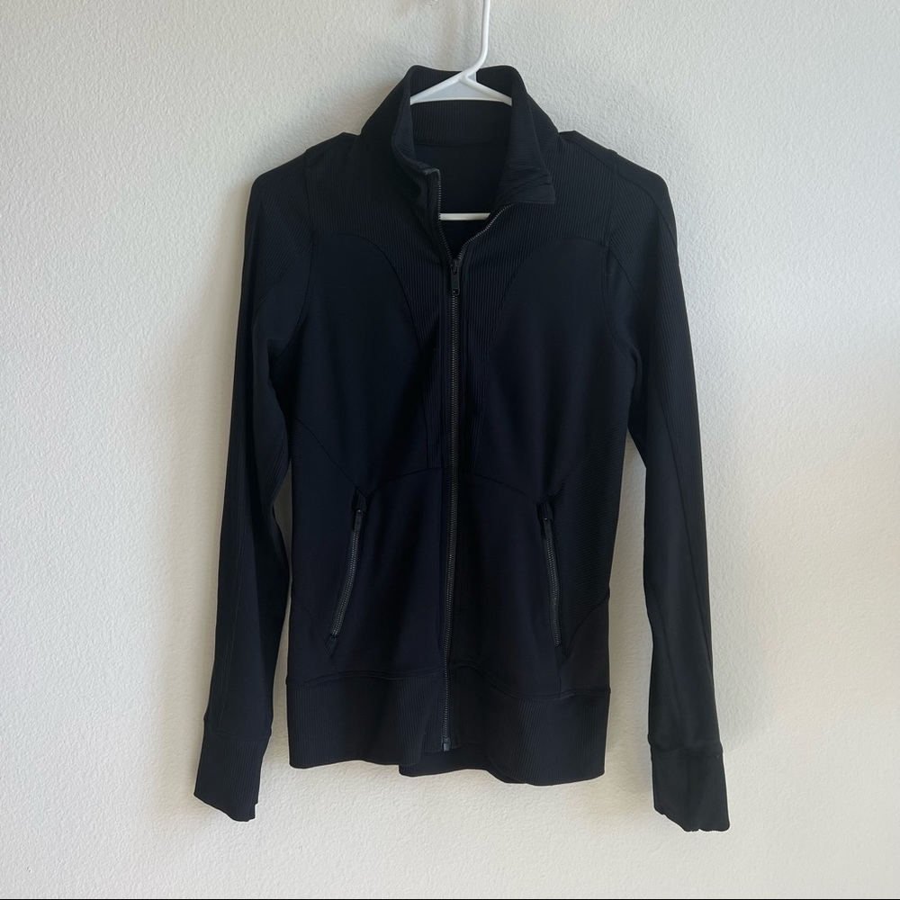 Lululemon Ribbed Zip Up Jacket Black Size 8
